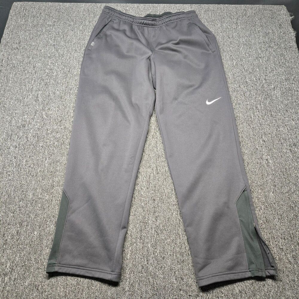 Nike Therma-Fit Tennis Pants Men's LARGE Gray Black Athletic Performance